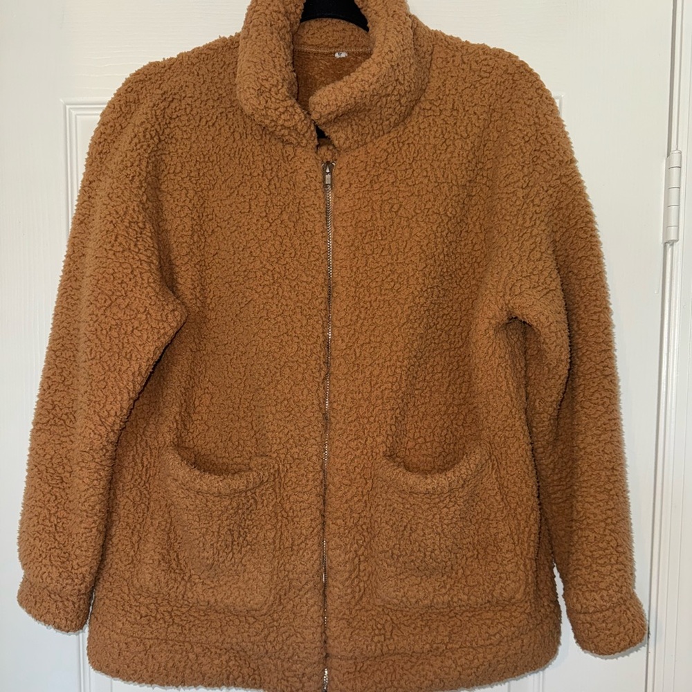 Women’s Tan Sherpa Fleece Jacket